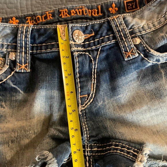 ROCK REVIVAL: Allegra Easy Flap Pocket Jean Shorts Size 27 - Picture 12 of 13